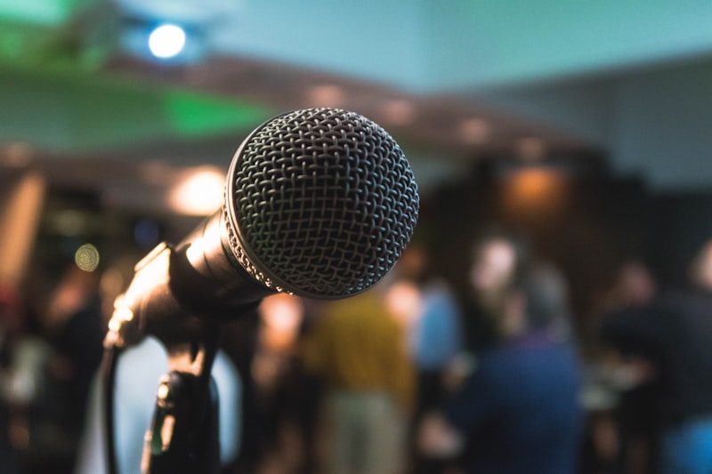 Business speaker on stage